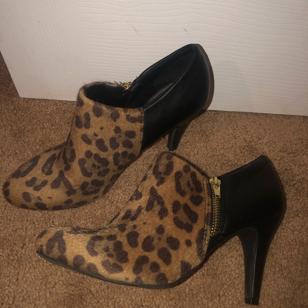 Leopard Print Bootie Heels